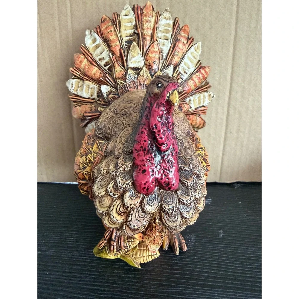 Harvest Traditions Resin TurkeyFigurine Thanksgiving Decor AutumnCenterpiece 7in